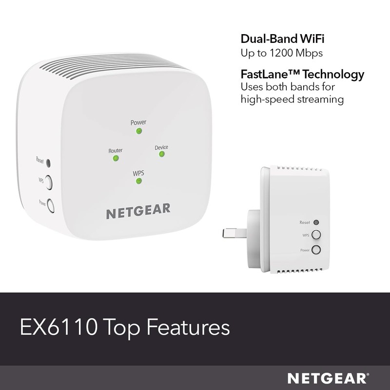 NETGEAR WiFi 5 Range Extender (EX6110) - Add up to