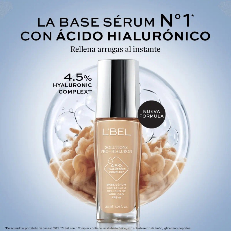 Maquillaje Base Pro Hialuron Lbel Hialuroric Rellena Arrugas