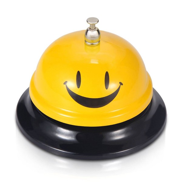 Comsmart Call Bell, Service Bell for the Porter Kitchen Restaurant Bar Classic Concierge Hotel Use(3.35 Inch Diameter) (Yellow)