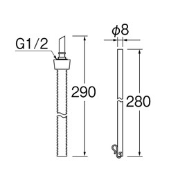 SANEI JV56-86S Toilet Parts Low Tank Connecting Hose for Ball Tap and Hand Wash