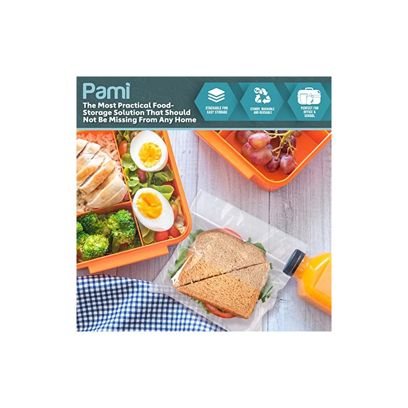 PAMI Bolsa para Sándwich con Tapa Plegable [200 Piezas] -