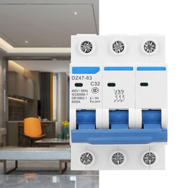 Honiwu Leakage Circuit Breaker, AC Circuit Breaker, DZ47‑63 3P 32A 400V Current Circuit Breaker, AC Circuit Breaker, Air Circuit Breaker Protection Against Short Circuit in the event of Overcurrent
