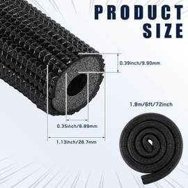 Pangda 4 Pcs 6 ft Pipe Insulation Foam Tube Heat Preservation Insulated Foam Anti Slip Tubing Cover Wrap for Water and Air Conditioning Copper Winter(0.35 x 0.39 x 70.8 inch,Black)