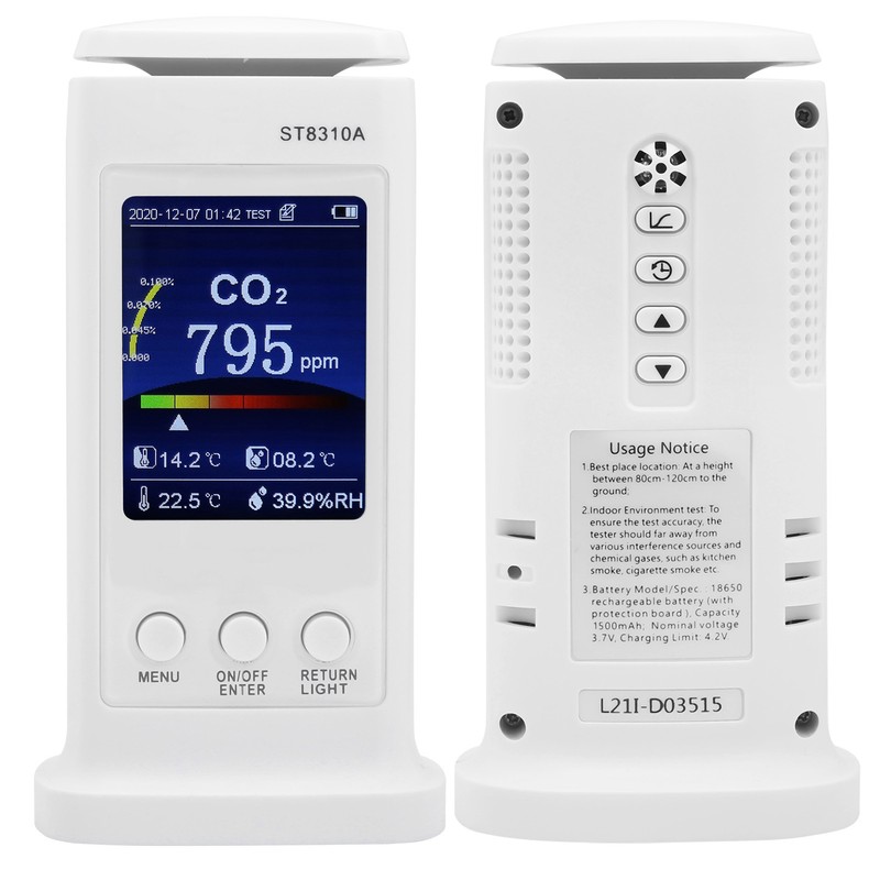 ST8310A Carbon Dioxide Tester Recorder Air Quality Detector Temperature Humidity