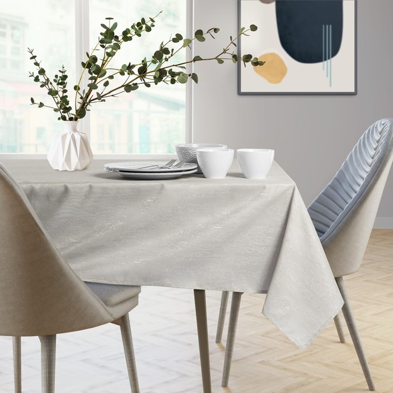 AmeliaHome 100x100 cm Tischdecke Tischtuch Tafeldecke Fleckschutz Lotuseffekt Abwaschbar Wasserabweisend
