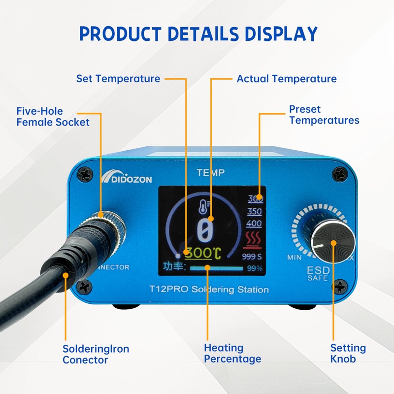 Soldering Iron Station Kit Tool for Electronics Soldering, T12