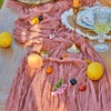 DOLOPL 10 Pack Boho Table Runner Dusty Blush Cheesecloth Table