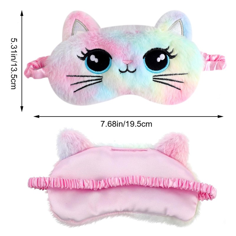2 Pack Kids Sleep Mask Set - Soft Plush Animal
