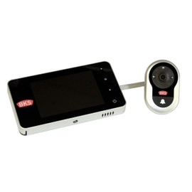 BKS DS-40 Digital Door Viewer with 4.0 Inch Colour TFT Display with Infrared Night Vision Function Including Bell with 3 Volumes and Recording Function