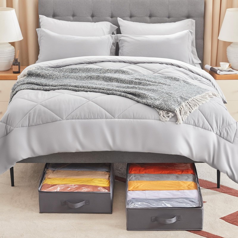 Lifewit Pack of 2 Underbed Storage Boxes, 65L Foldable Clothes