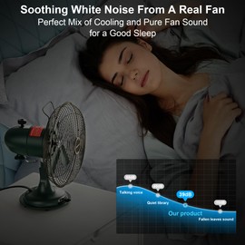 AMACOOL Oscillating Vintage Fan, All Metal 8" Retro Table Top Fan, Adjustable Head Tilt, Quiet 3 Speeds Plug-In Desk Fan for Bedroom Home Office & Kitchen