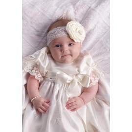 Cherished Moments Sterling Silver Baptism or Christening Bracelet for Baby Girls with High-End Simulated Pearls and Crystals with Cross Charm (MED)