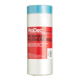 ProDec 110cm x 25m Pre-Masked Polythene Dust Sheet Roll, Dustproof and Waterproof Ideal for Covering and Protecting Floors and Furniture When Painting and Decorating
