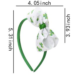 Kefley Shamrock Headband Green Hair Bows for Girls St. Patrick's Day Headbands Clover Bows for Hair Bowknot Hairband Hair Hoop Headwear Saint Patrick's Day Hair Accessories