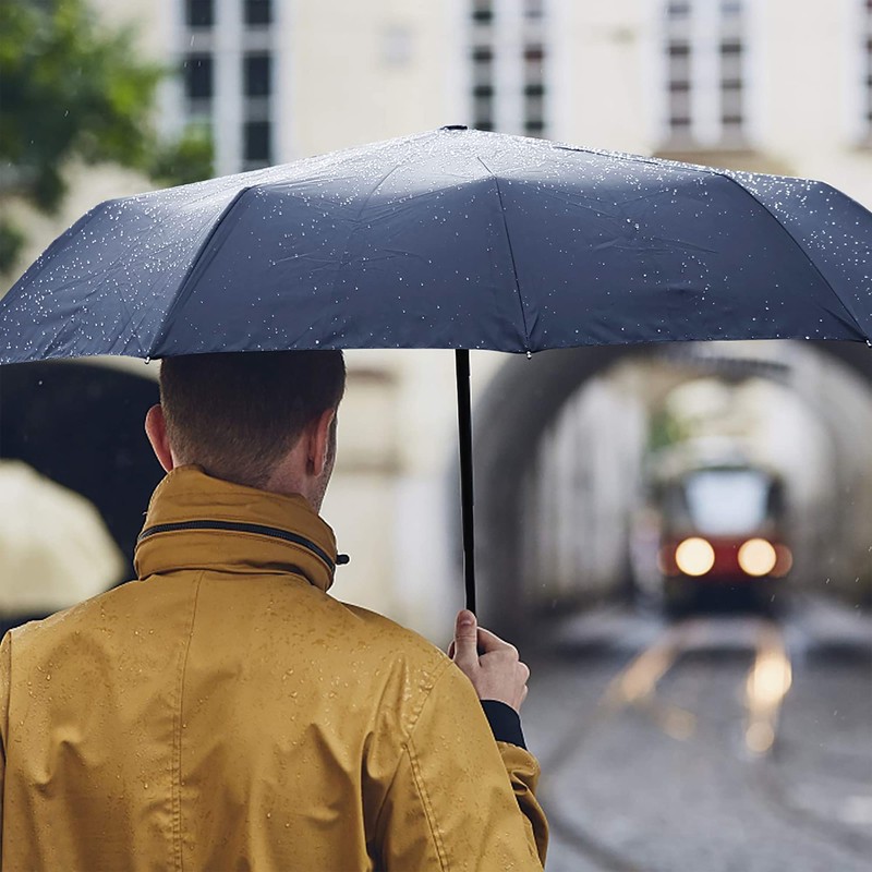Gimars Portable Folding Automatic Windproof Umbrella with Telphon Coating 210T