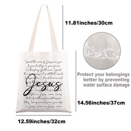 MYSOMY Jesus Bible Verses Tote Bag Christian Gifts i Speak The Name Of Jesus Religious Faith Tote Bag (Jesus uk)