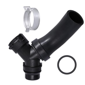 Saihisday T-Connector Engine Coolant Hose Replacement for Ford F-150 and Mustang - Ideal Replacement for BR3Z-8566-A / BR3Z-8566-B / DR3Z-8566-A / DR3Z-8566-B with Clamp and Upper Radiator Hose Seal