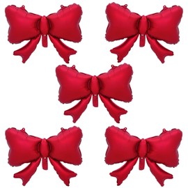 Red bow balloons 5 pieces (Red)