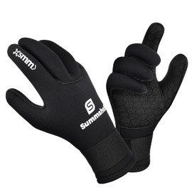 Summshall Neoprene Gloves, 5 mm Neoprene Gloves Men Women Warming Diving Gloves Non-Slip Wetsuit Gloves for Diving, Surfing, Kayaking, Snorkelling, Sailing, Boating