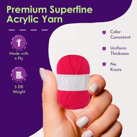 Crochet Yarn, 6 Pack Yarn for Crocheting Knitting Beginners, Cotton Soft Yarn for Crocheting