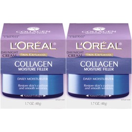L'Oreal Paris Skincare Collagen Face Moisturizer, Day and Night Cream, Anti-Aging Face, Neck and Chest Cream to smooth skin and reduce wrinkles, 1.7 oz Pack of 2