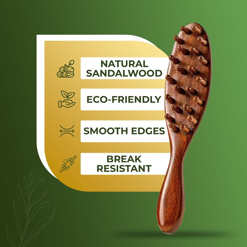 Sandalwood Dreadlocks Brush - Locsanity Natural Wooden Loc Brush with