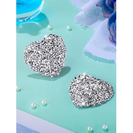 Hercicy Rhinestone Pasties Covers Adhesive Pasties Glitter Covers Reusable Bra Stickers for Women Silver