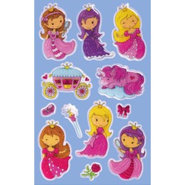 Avery Zweckform Pack of 12 Glossy Stickers (Princess Stickers in 3D Effect, Children's Stickers for Playing, Crafts Collecting) Item 57299
