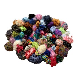 200 yrds 20 Colors Fiber for Embellishments Assorted Novelty Yarn, 10 yrds per Color (mix1) 6 oz