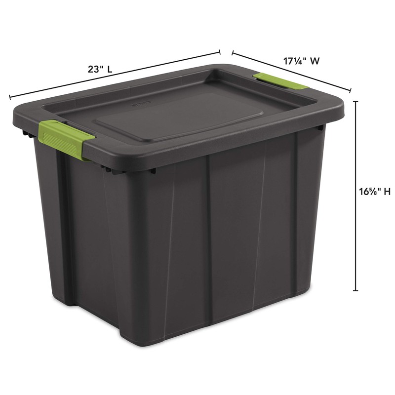 Sterilite 18 Gal Latching Tuff1 Storage Tote, Stackable Bin with