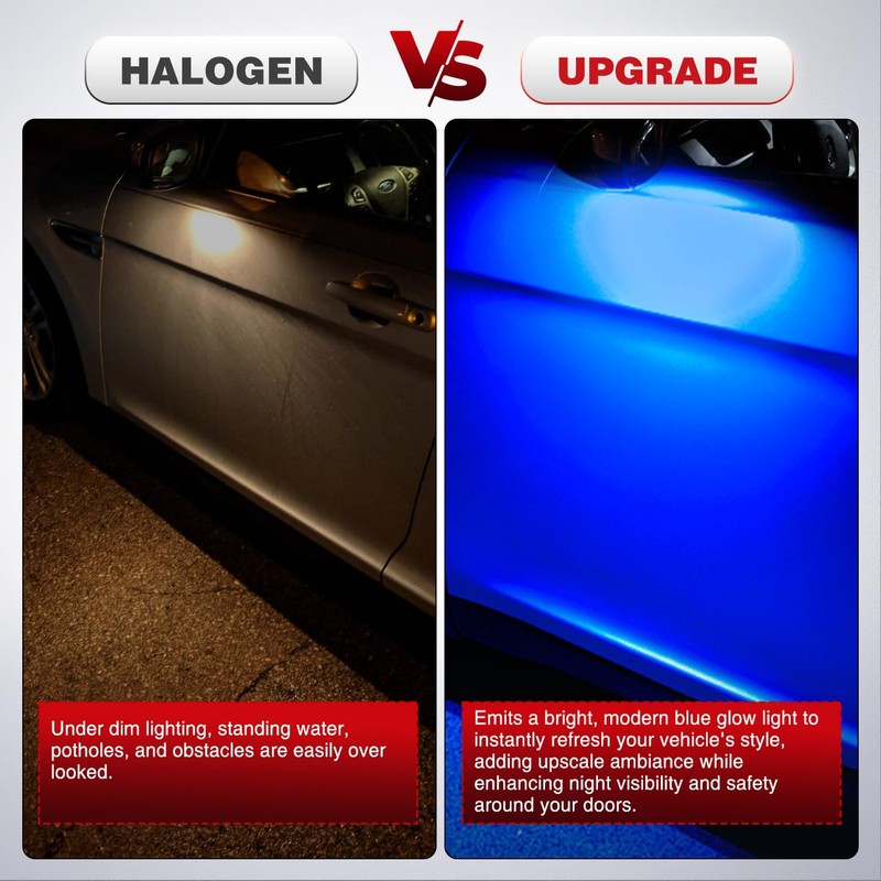 Nilight 2 PCS Blue LED Side Mirror Puddle Lights