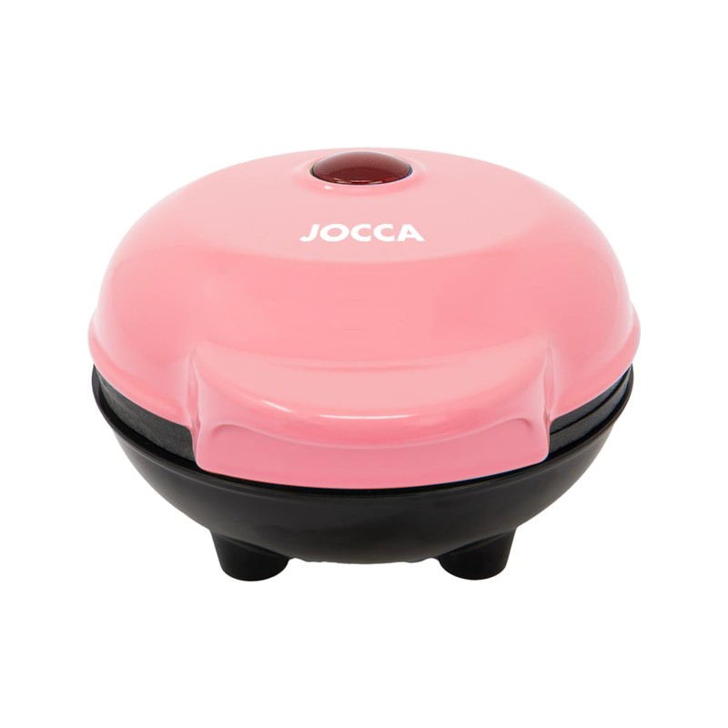 Jocca - Round Waffle Iron in Pink, 500 W, Non-Stick