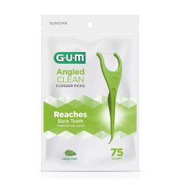GUM Angled Floss Picks, Perfect for Tight Teeth, Extra Strong Shred-Resistan<wbr/>t De