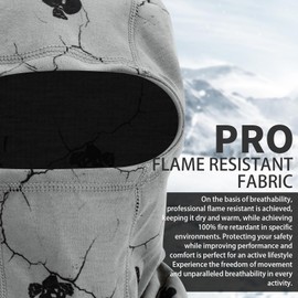 LANLFY 2PACK FR Face Mask for Men HRC2 Fire Resistant Balaclava 100% Cotton Welding Hood Gear Neck Protector Head Cover, Skull & Black