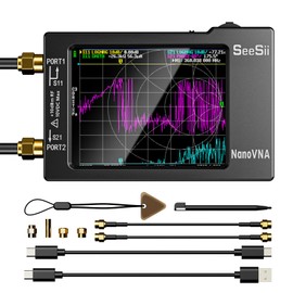 SeeSii Nanovna-H Analizador de red vectorial, HW3.6 actualizado de 10 KHz-1.5 GHz, MF HF VHF UHF, medición de parámetros S, relación de voltaje de onda estacionaria, fase, retardo, gráfico Smith,