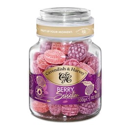 Cavendish & Harvey | Mixed Berry Hard Candy Drops | 10.50 Ounce Jar