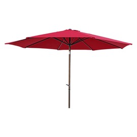 Ruby Red Outdoor Patio Umbrella Size 11.5 Ft, Powder Coated Metal Frame, Uv Protection, Weather-Resistant, Crank Lift & Manual Tilt | All Weather Shade, Octagonal Shape, Durable, Solid Pattern