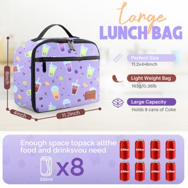 YONSEN Lunch Box, Insulated Lunch Bags for Women Men & Adult, Cooler Reusable Cute Lunch Containers Waterproof Bag, Leak Proof Large Capacity Lunch Tote Bags for Work, Travel, Picnic Outdoor, Beach