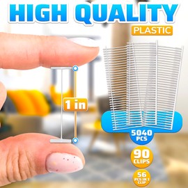 5040 Pcs Tagging Gun Fasteners 1 Inch Durable and Flexible Plastic Tags for Clothes, Transparent Design - Tag Gun Refills Suitable for Various Fabrics, Clothes, Toys, and Luggage