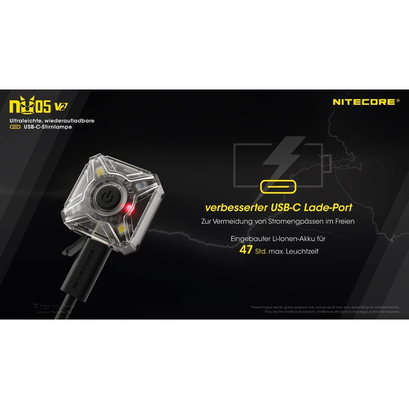 Nitecore NU05 V2 Hoofdlamp Oplaadbaar