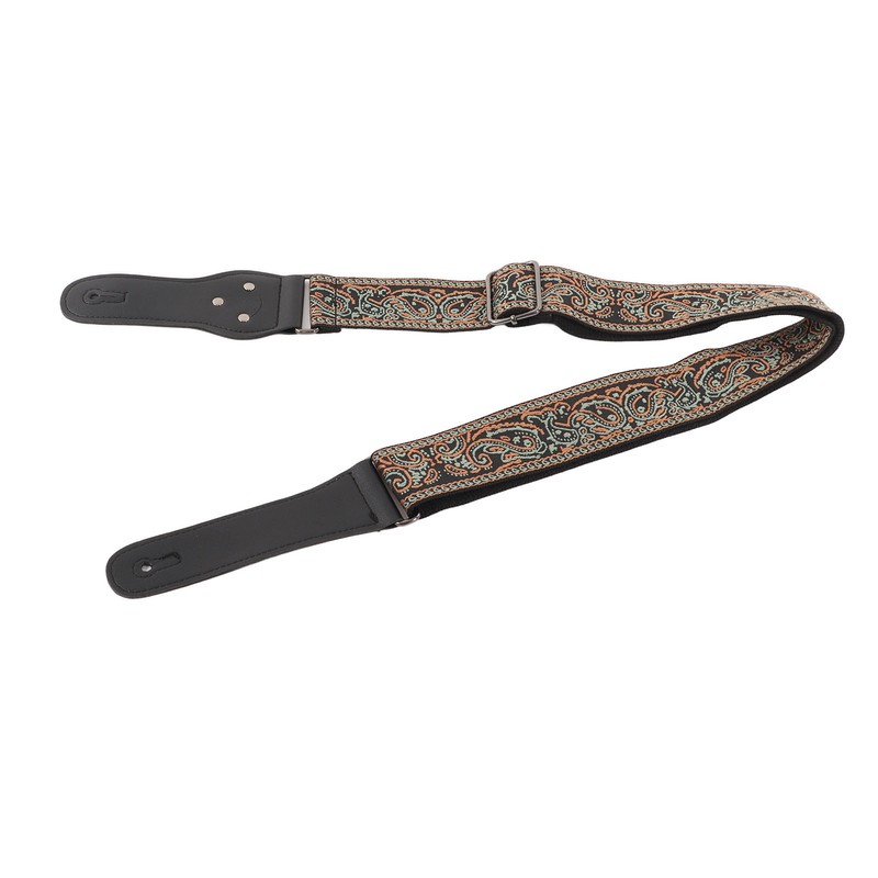 Electric Guitar Strap Adjustable Nylon Embroidered Shoulder Strap with Non