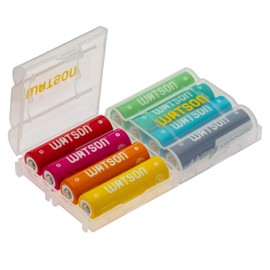 Watson Chroma Rechargeable AA NiMH Batteries (2500mAh, 1.2V, 8-Pack, Multicolored)