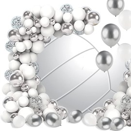 OERJU White Volleyball Round Backdrop Cover Volleyball Photography Backdrop Volleyball Sports Themed Birthday Party Decoration Outdoor Sports Events Club Photo Shoot Studio Props 7.2x7.2ft