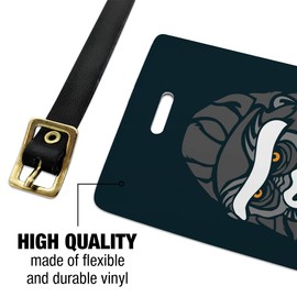 Gorilla Face Luggage ID Tags Suitcase Carry-On Cards - Set of 2