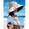 [Wdlife] UVカット帽子レディース 日焼け防止つば広ハット【紫外線対策・夏に向けの黒い遮光コーティングの設計】 折り畳み 収納袋付き リボン サイズ調節あご紐付き小顔 通気かわいい おしゃれ 春夏