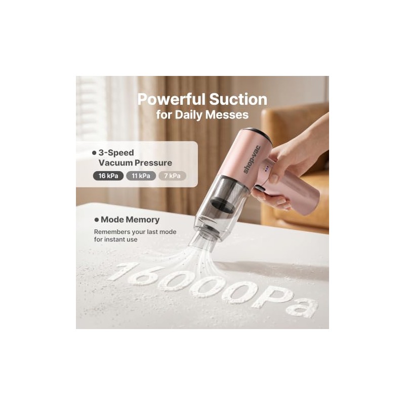 Shop-Vac S4 Cordless Handheld Car Vacuum Cleaner - 3-in-1 Mini