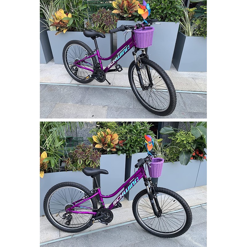 MEGHNA Children's Bicycle Basket, Front Braided Baskets for Girls, Adjustable