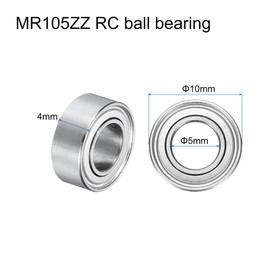 uxcell 20pcs MR105ZZ Miniature Deep Groove Ball Bearings 5x10x4mm Double Shielded Bearings for Electric Motor, Home Appliances, Garden Machinery, P6 (ABEC 3)
