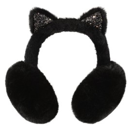 AOWVUTS Warmer Earmuffs for Women Girls Foldable Fluffy Faux Fur Thermal Ear Warmer Cute Sequin Cat Ears Plush Ear Muffs Soft Winter Accessories Coldproof Ears Covers Protector for Outdoor