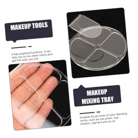 Healeved 2 Sets Acrylic Powder Chassis Makeup Palette Makeup Mixing Makeup Tools Eyelash Tool Cosmetic Mixing Tray Makeup Gadgets Mixing Palette Eyelash Extension Tools Transparent